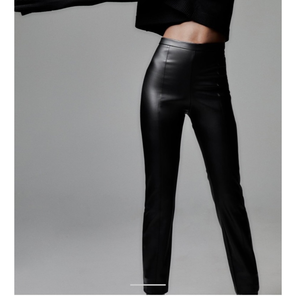 Medium Tan Zara Faux Leather Leggings